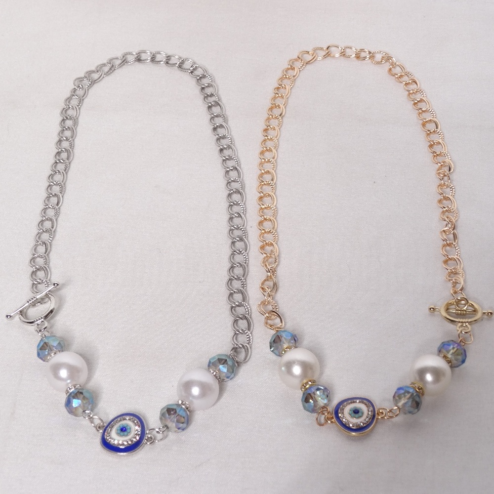 Evil Eye Necklace Silver Gold